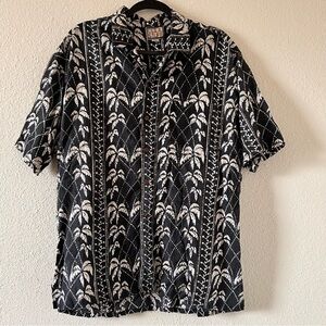 COOL STUFF Palm Free Leaf Button up short sleeve Shirt Men Size Large